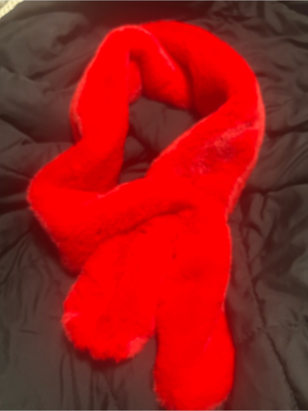 Amazon Red Faux Fur Scarf for Women - Plush Cozy Wrap